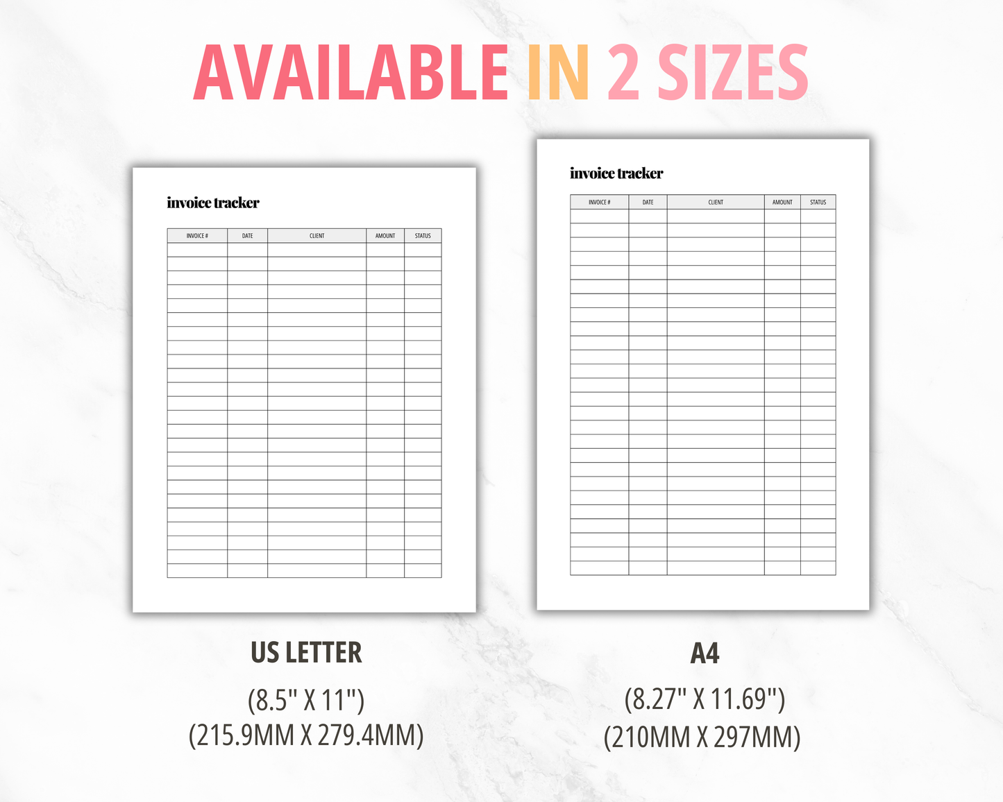 Invoice Tracker Canva Template PLR Editable Small Business Invoice Tracking