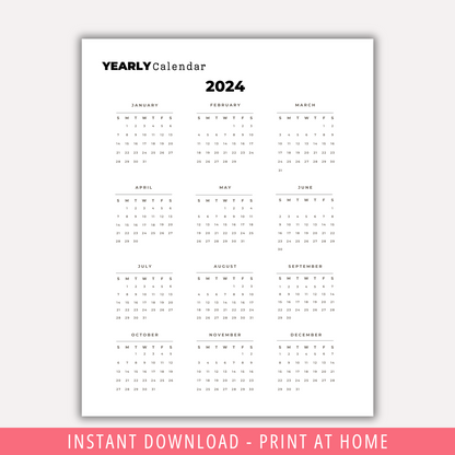 2024-2025-2026 Yearly Calendar Printable Planner PDF Calendar Bundle