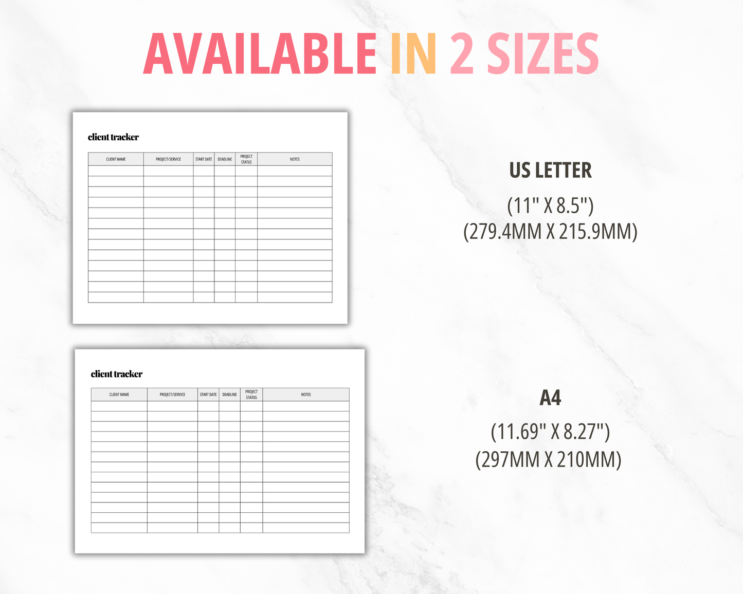 Client Tracker Template Canva PLR | Client Tracking Sheet Printable PDF