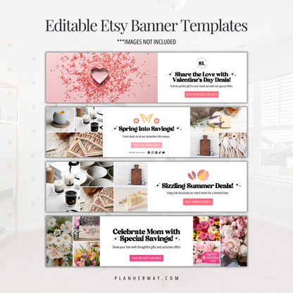 Etsy Shop Kit: Editable Holiday & Seasonal Etsy Banner Templates