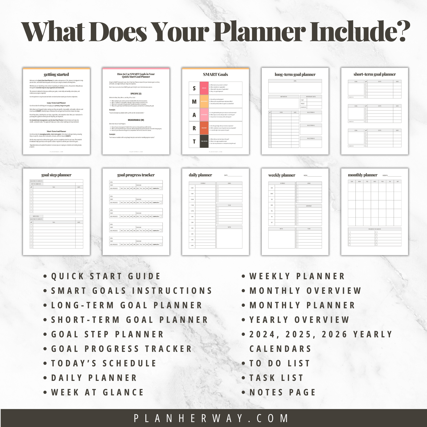 Quick Start Goal Planner for Small Business Owners Printable PDF