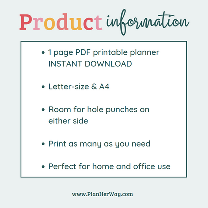 Subscription Tracker Printable PDF Subscription Planner Template