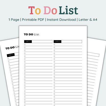 Printable To Do List PDF Task List Template – Plan Her Way