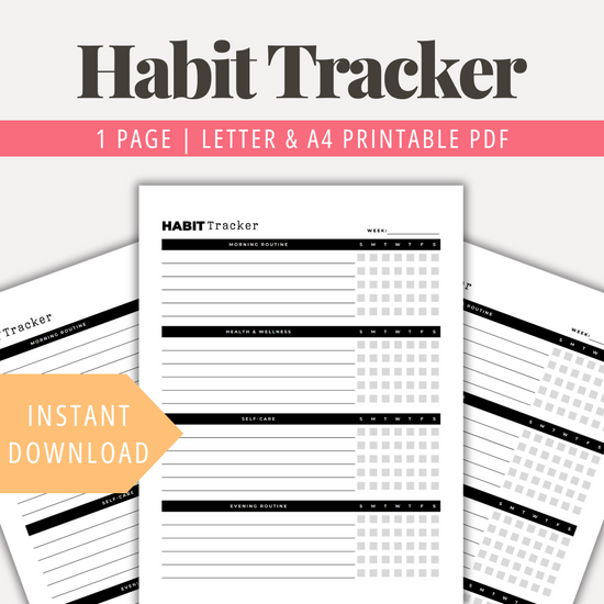 Weekly Habit Tracker Printable Habit Tracker PDF Routine Tracker Habit ...